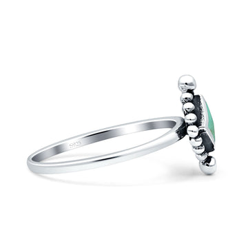 Princess Design Thumb Ring Statement Fashion Oxidized Simulated Turquoise Solid 925 Sterling Silver